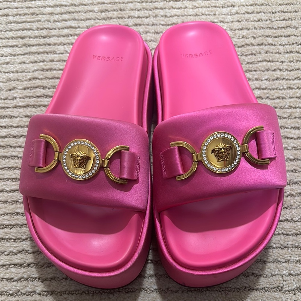 Pink Versace Platform Sandals